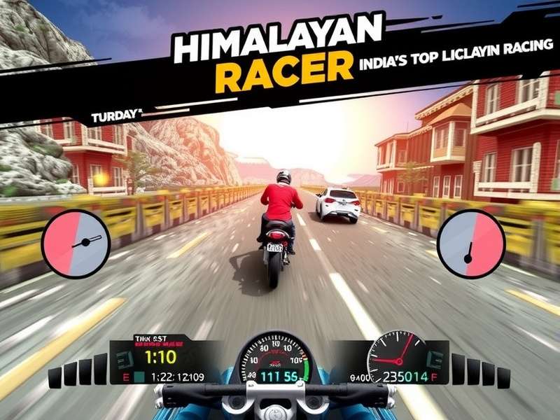 Himalayan Racer Gameplay Screenshot - Multiplayer Race on Ladakh Roads